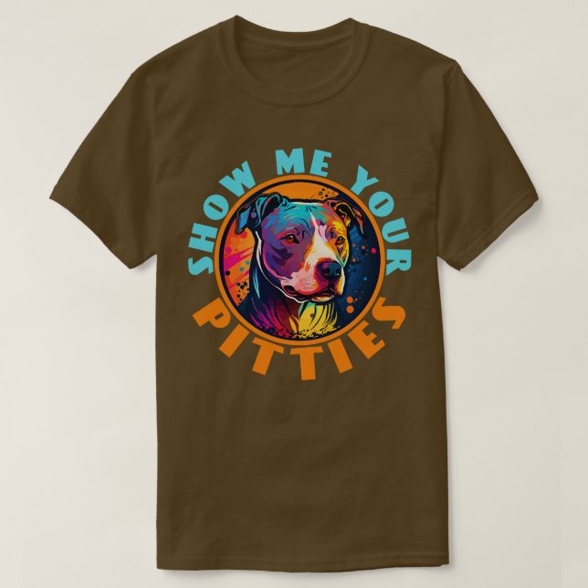 Retro Sunset Pit Bull 2 T Shirt (Design framsida)