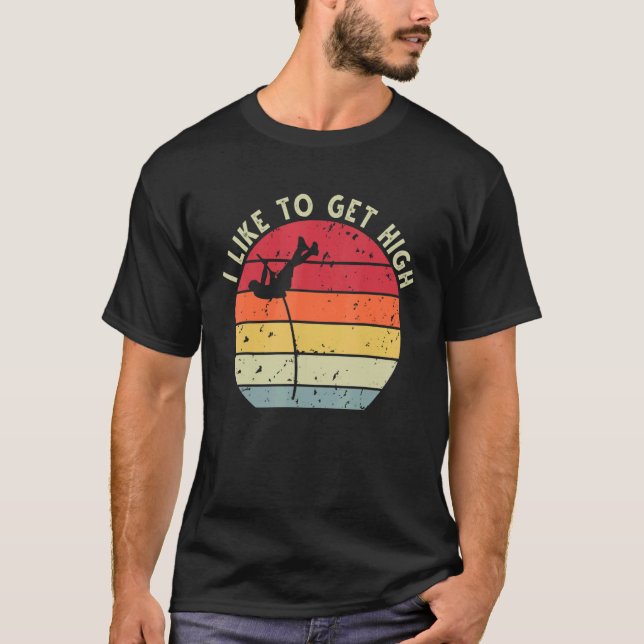 Retro Sunset Pole Vault 10 T Shirt (Framsida)