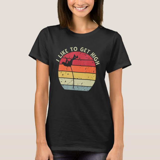Retro Sunset Pole Vault 10 T Shirt (Framsida)