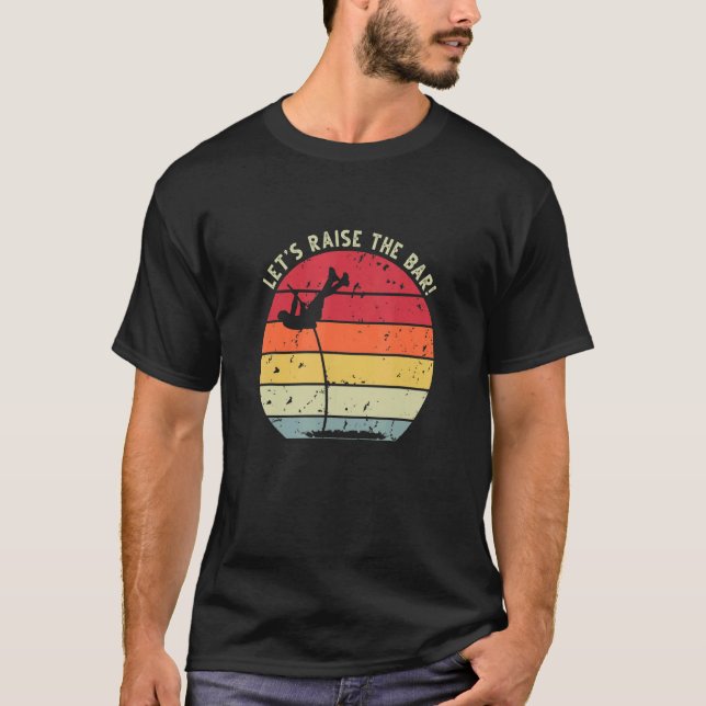 Retro Sunset Pole Vault 11 T Shirt (Framsida)