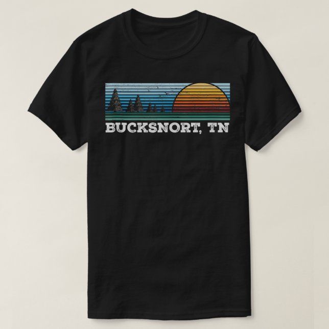 Retro Sunset Rand Bucksnort Tennessee T Shirt (Design framsida)