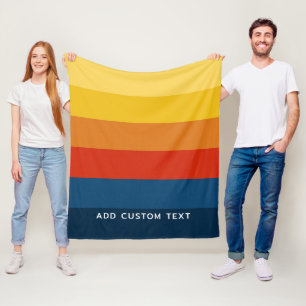 Retro Sunset Rand med enkel Sans Serif Namn Fleecefilt