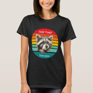 Retro Sunset Ränder Kontemplerar Tvättbjörn T Shirt