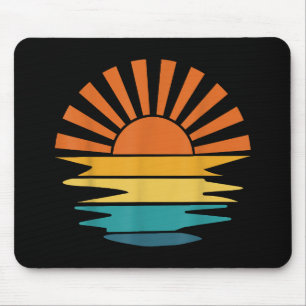 Retro Sunset Rays Vågigt Vintage Retro Sunshine So Musmatta