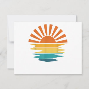 Retro Sunset Rays Vågigt Vintage Retro Sunshine So Spara Datumet