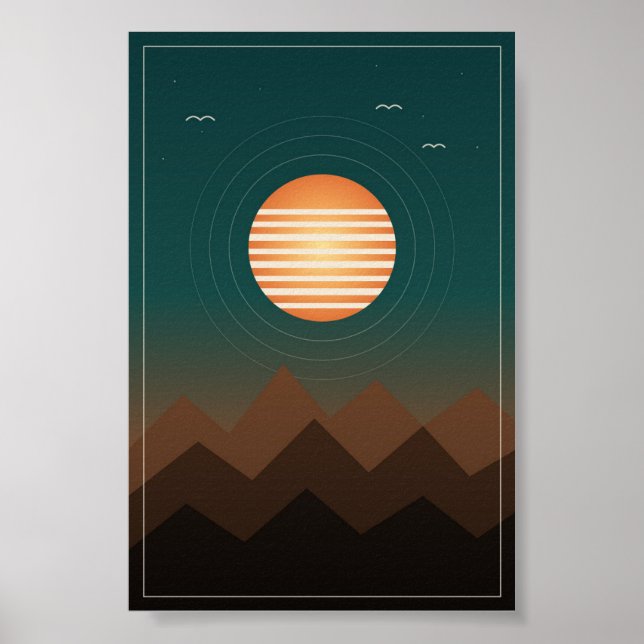 Retro Sunset Ridge Poster (Framsidan)
