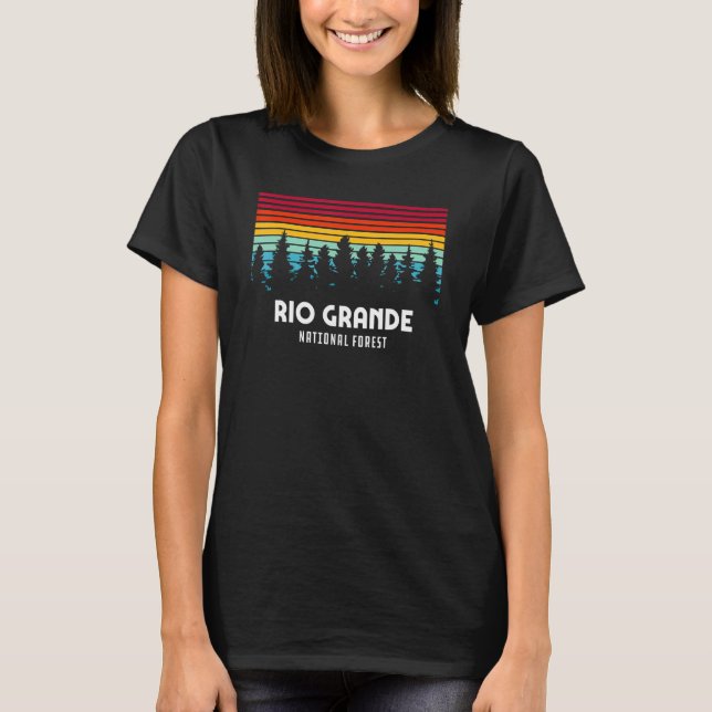 Retro Sunset Rio Grande National Forest Alamosa Co T Shirt (Framsida)