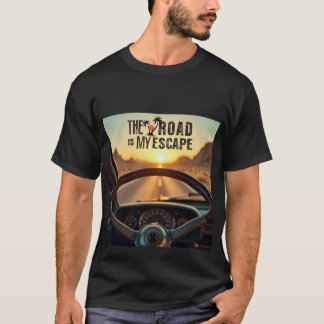 Retro Sunset Road Resa - Road är My Escape T Shirt