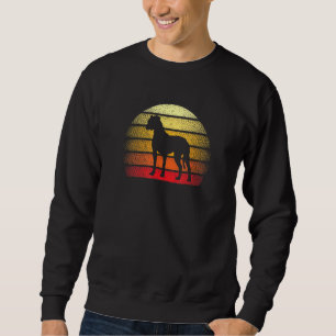Retro Sunset Rottweiler Hund Temadesign Lång Ärmad Tröja