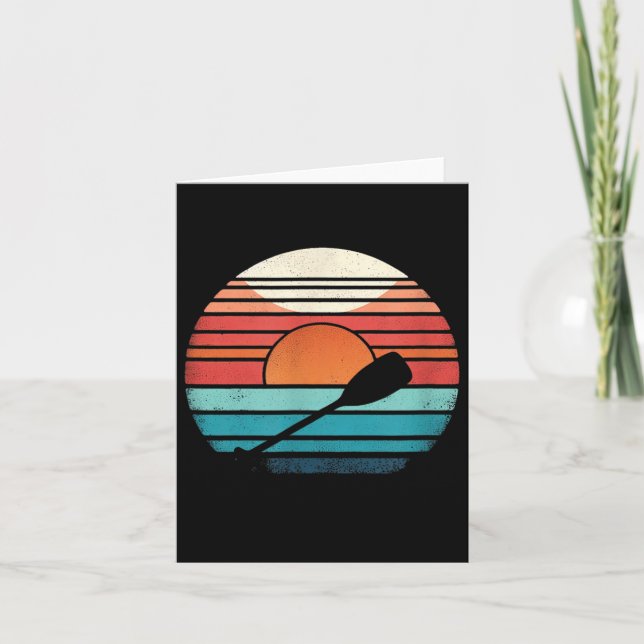 Retro Sunset Rowboat Kort (Framsida)