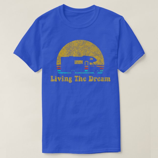 Retro Sunset RV Living The Dream Camping Gift  T Shirt (Design framsida)