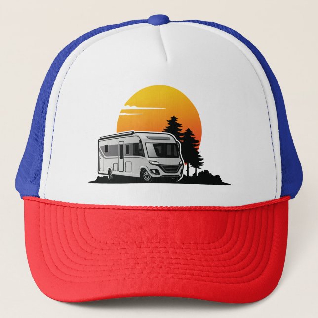 Retro Sunset RV Motorhome Owner Gift,motorhembil Keps (Framsida)