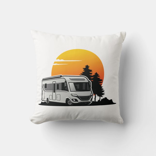 Retro Sunset RV Motorhome Owner Gift,motorhembil Kudde (Framsida)