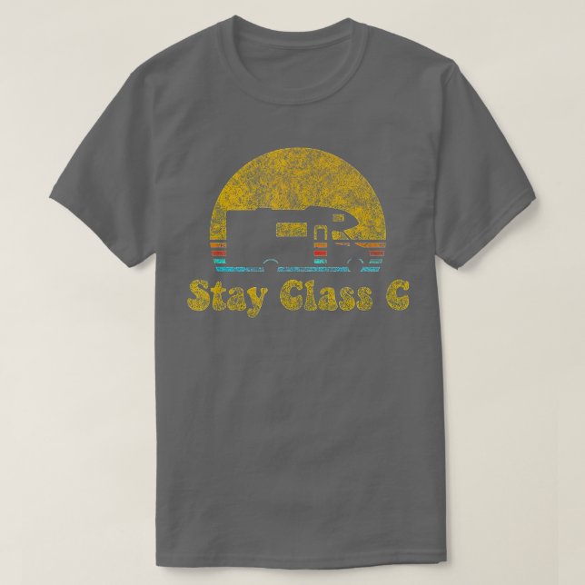 Retro Sunset RV Stay Class C Camping Camper Gift  T Shirt (Design framsida)