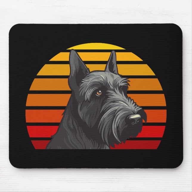 Retro Sunset Schnauzer Musmatta (Framsidan)