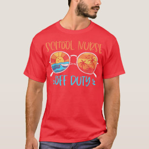 Retro Sunset School Nurse of Duty förra dagen T Shirt