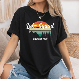 Retro Sunset Sjö Squad Family Reunion, sommar Resa T Shirt