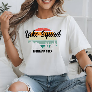 Retro Sunset Sjö Squad Family Reunion, sommar Resa T Shirt