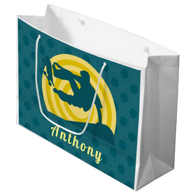 Retro Sunset Skateboarding Themes eget namnslut (Framsidan Vinklad)