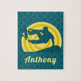 Retro Sunset Skateboarding Themes eget namnslut Pussel