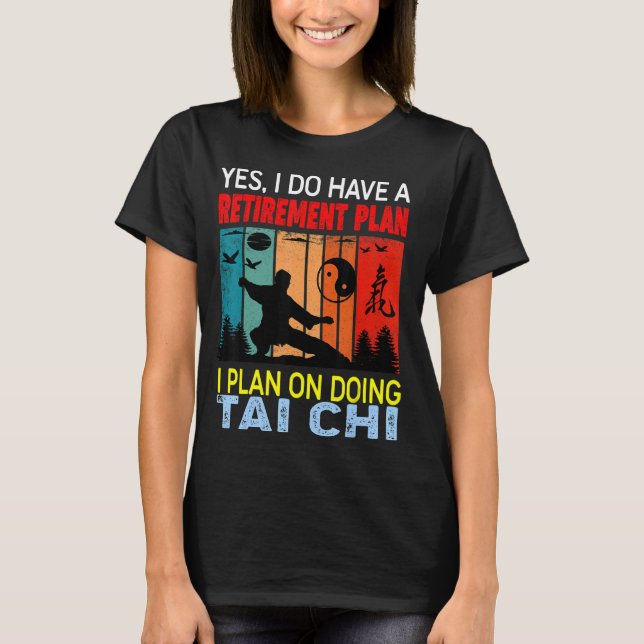 Retro Sunset Slogan Pension plan I plan för Doi T Shirt (Framsida)