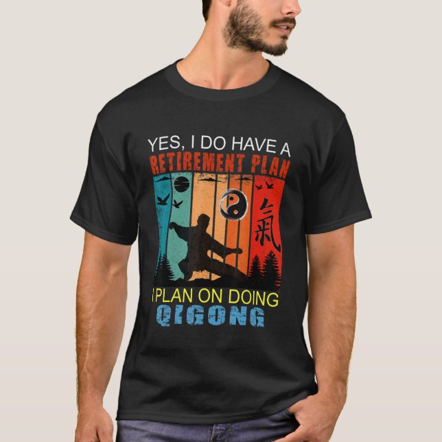 Retro Sunset Slogan Pension plan I plan för Doi T Shirt (Framsida)