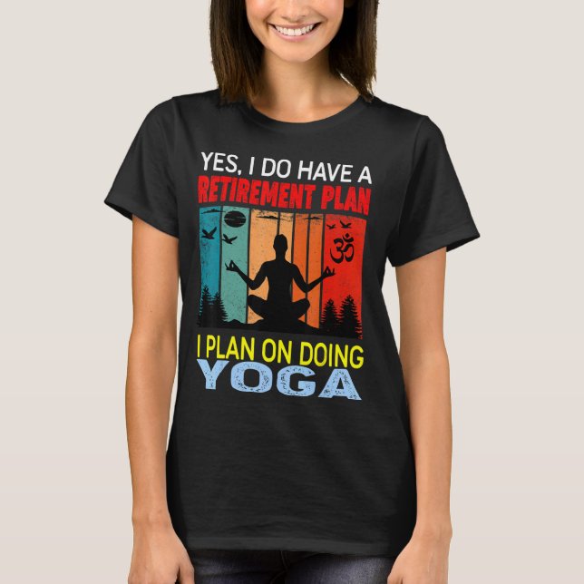 Retro Sunset Slogan Pension plan I plan för Doi T Shirt (Framsida)