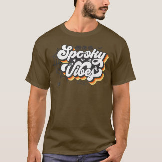 Retro Sunset Spooky Vibes Pumpkin Spooky Season Ha T Shirt