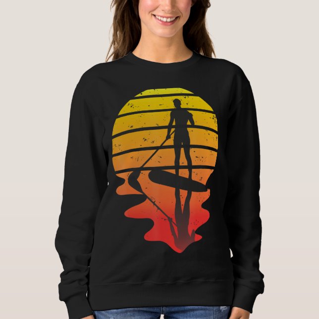Retro Sunset SUP Ställ upp Paddle T Shirt (Framsida)
