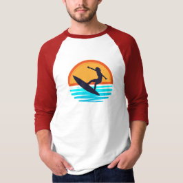 Retro Sunset Surfing _ Vintage Beach Vibes T Shirt