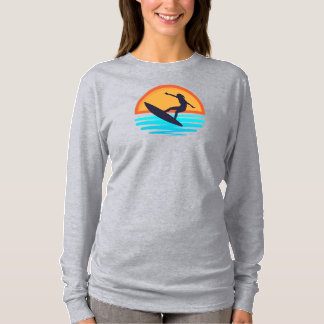 Retro Sunset Surfing _ Vintage Beach Vibes T Shirt