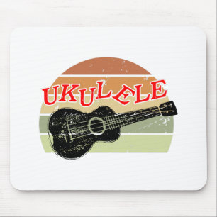 Retro Sunset Ukulele Distress Teckning Musmatta