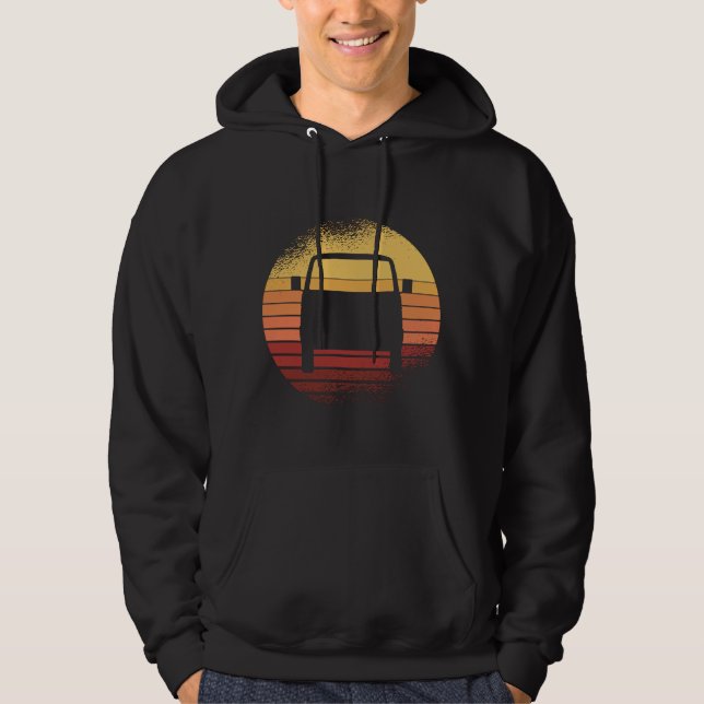 Retro Sunset Vanagon Syncro 4x4 Buss Hoodie (Framsida)
