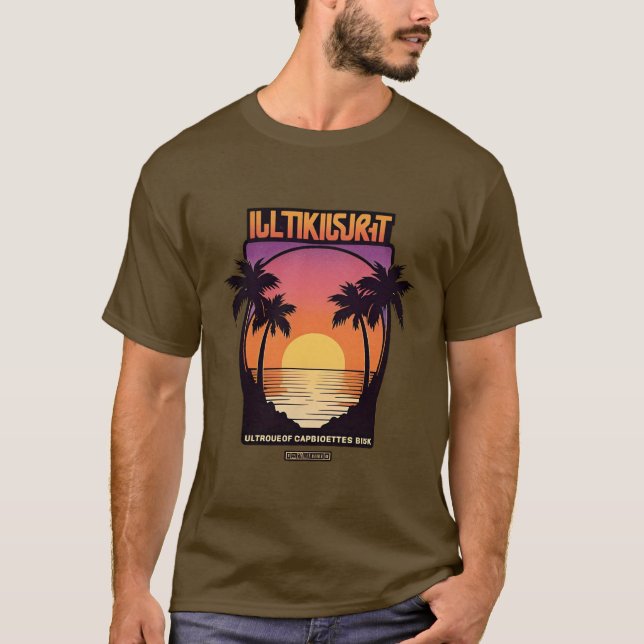 Retro Sunset Vibes Manar-Shirt 80s Aesthetic T Shirt (Framsida)