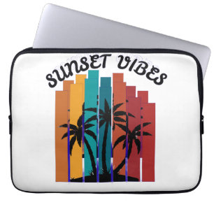 Retro Sunset Vibes Palmträd iPad Mini & Bärbar Dat Laptop Fodral