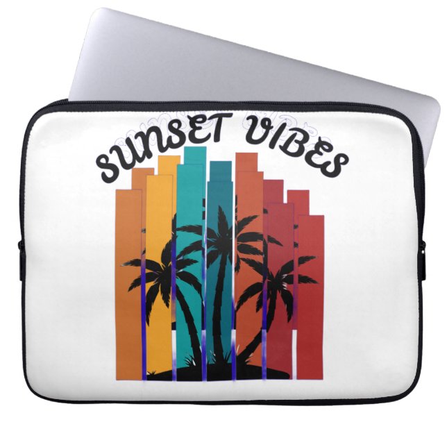 Retro Sunset Vibes Palmträd iPad Mini & Bärbar Dat Laptop Fodral (Framsidan)