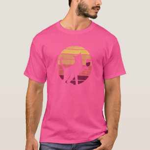 Retro Sunset Vin for Women Cat Girls Natt T Shirt