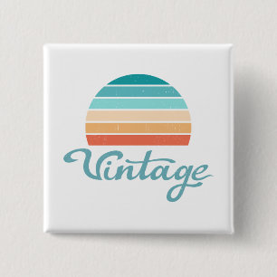 Retro Sunset+Vintage Script Distress Knapp