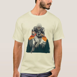 Retro Sunset Wild American Football Player Tee