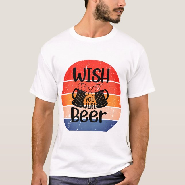 Retro Sunset Wish du var öl T Shirt (Framsida)