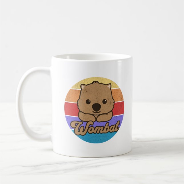 Retro Sunset Wombat Kaffemugg (Vänster)