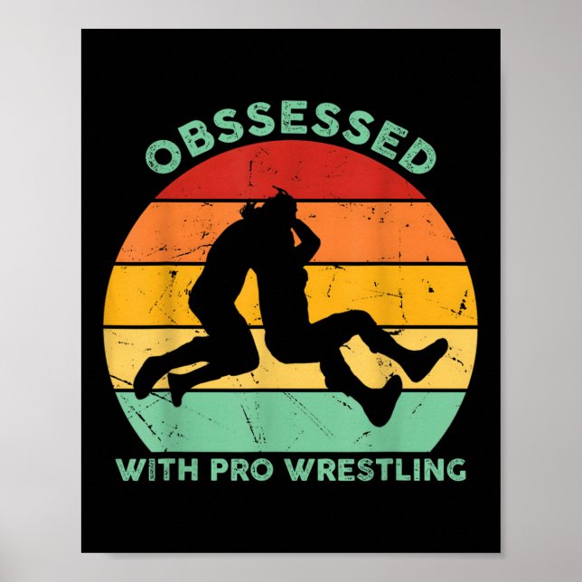 Retro Sunset Wrestling besatt med Pro Wrestling Poster (Framsidan)