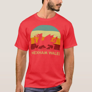 Retro Sunset Wrexham Wales T Shirt