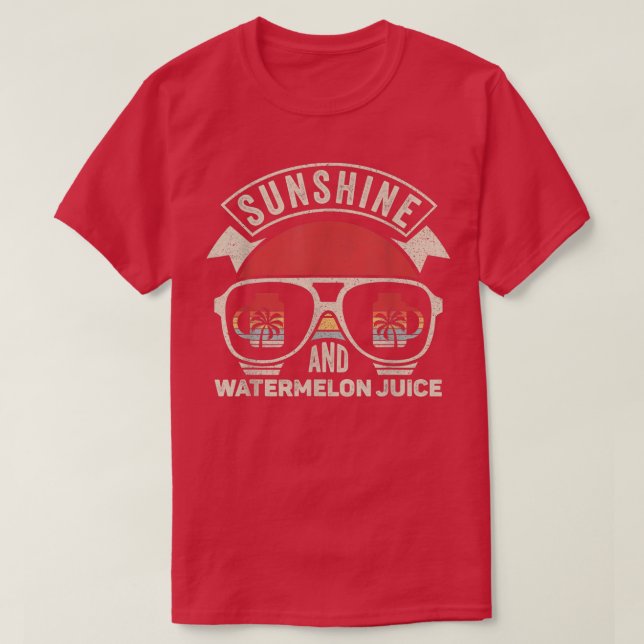 Retro Sunshine and Watermelon Juice Summer Manar W T Shirt (Design framsida)