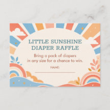 Retro Sunshine Baby Shower Blöja Lotteri