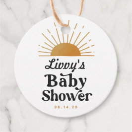 Retro Sunshine Baby Shower Gåvor Etiketter