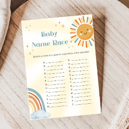 Retro Sunshine Baby Shower Namntävling För Barn