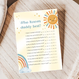 Retro Sunshine Baby Shower Vem vet pappa-spel