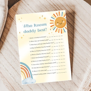 Retro Sunshine Baby Shower Vem vet pappa-spel