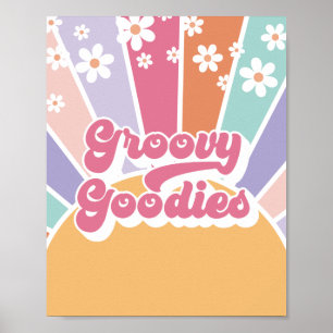 Retro Sunshine Birthday Groovy Goodies Favor Poster
